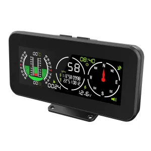 MR CARTOOL M60 Car Inclinometer Digital HUD Pitch Angle Slope Meter MPH KMH GPS Speedometer with Compass for Off-Road SUV Vehicles