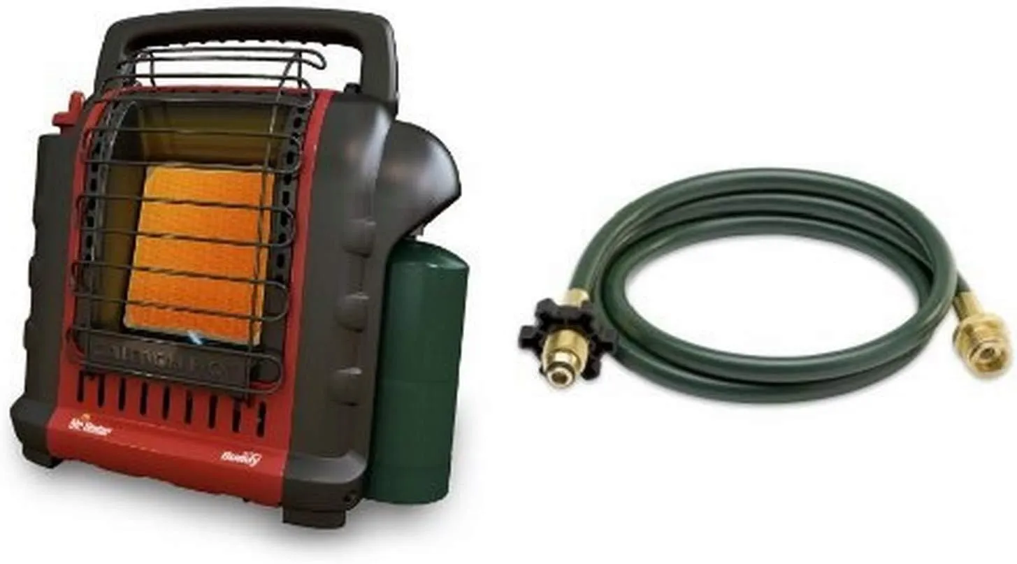 Mr. Heater F232000 MH9BX Buddy 4,000-9,000-BTU Indoor-Safe Portable Radiant Heater and Mr. Heater Buddy Series Hose Assembly - 10-ft., Model# F273704 Bundle