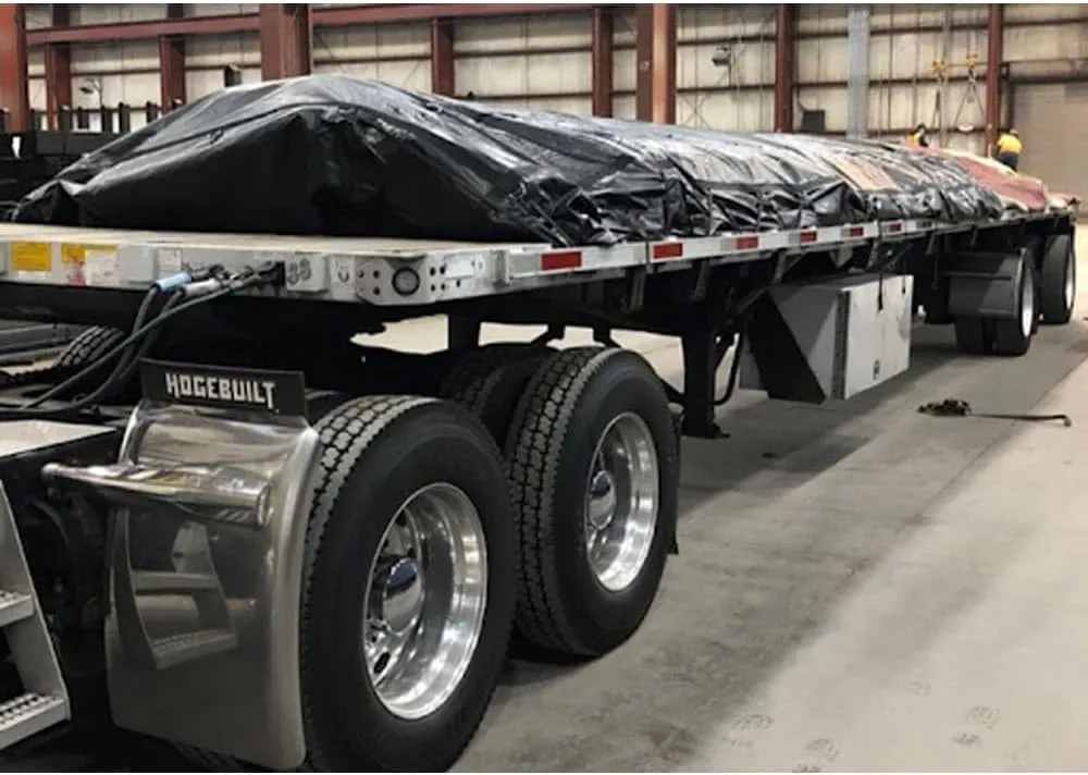 Mytee Products 16' x 24' Flatbed Truck 18 Oz Steel Tarp with 4 FT Drop - Black Heavy Duty Vinyl Waterproof Tarp for Trailers to Protect Cargo from Wind, Rain, Snow and Sun