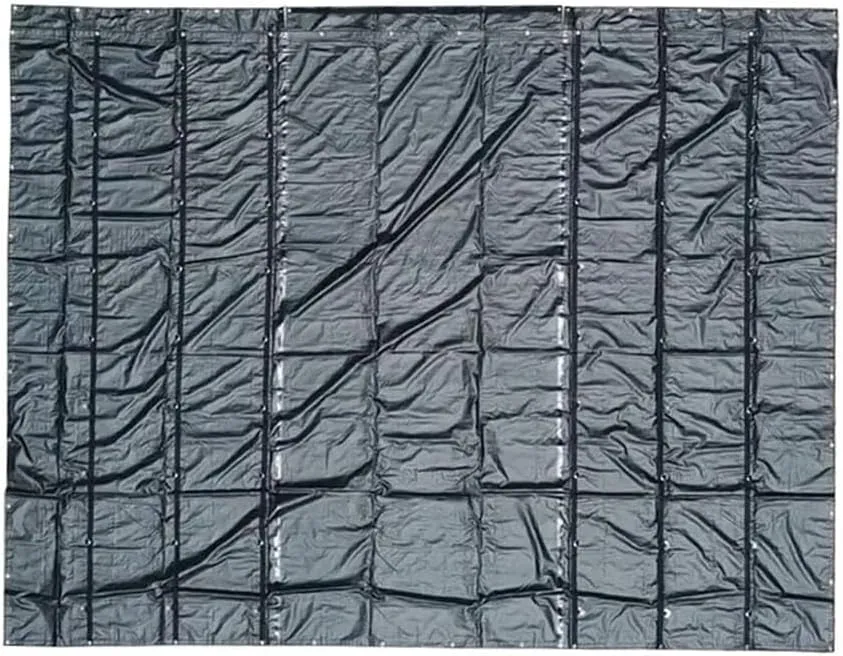 Mytee Products 16' x 24' Flatbed Truck 18 Oz Steel Tarp with 4 FT Drop - Black Heavy Duty Vinyl Waterproof Tarp for Trailers to Protect Cargo from Wind, Rain, Snow and Sun
