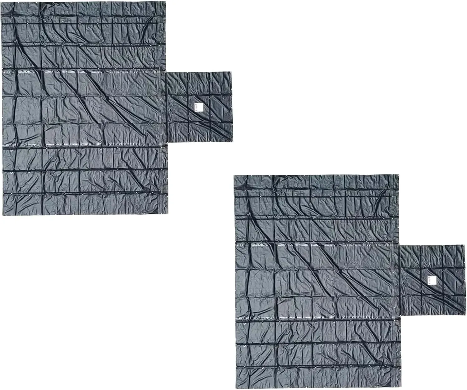 Mytee Products (2 Pack) Airbag/Parachute Fabric Black Ultra Light Lumber Tarp 28' x 27' (10' Drop) - 14 Oz Vinyl Lumber Tarps for Flatbed Truck & Trailer