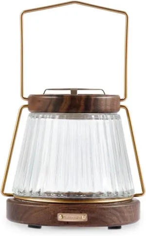 Naturehike Decorative Candle Lantern Vintage - 6.42 inch Tall Walnut Wood Lantern for Camping Decoration Wedding Mantel Indoor Outdoor Patio Table Living Room Fireplace Mantle or Kitchen Dining Table