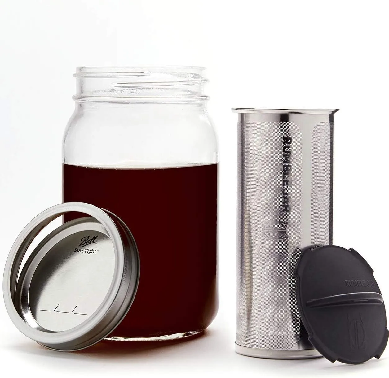 Next-Gen Cold Brew Coffee Maker for Mason Jars - 200 Micron Filter Is Ideal for Coarse Grounds & Stronger Coffee - Standalone Filter (no Mason Jar included)
