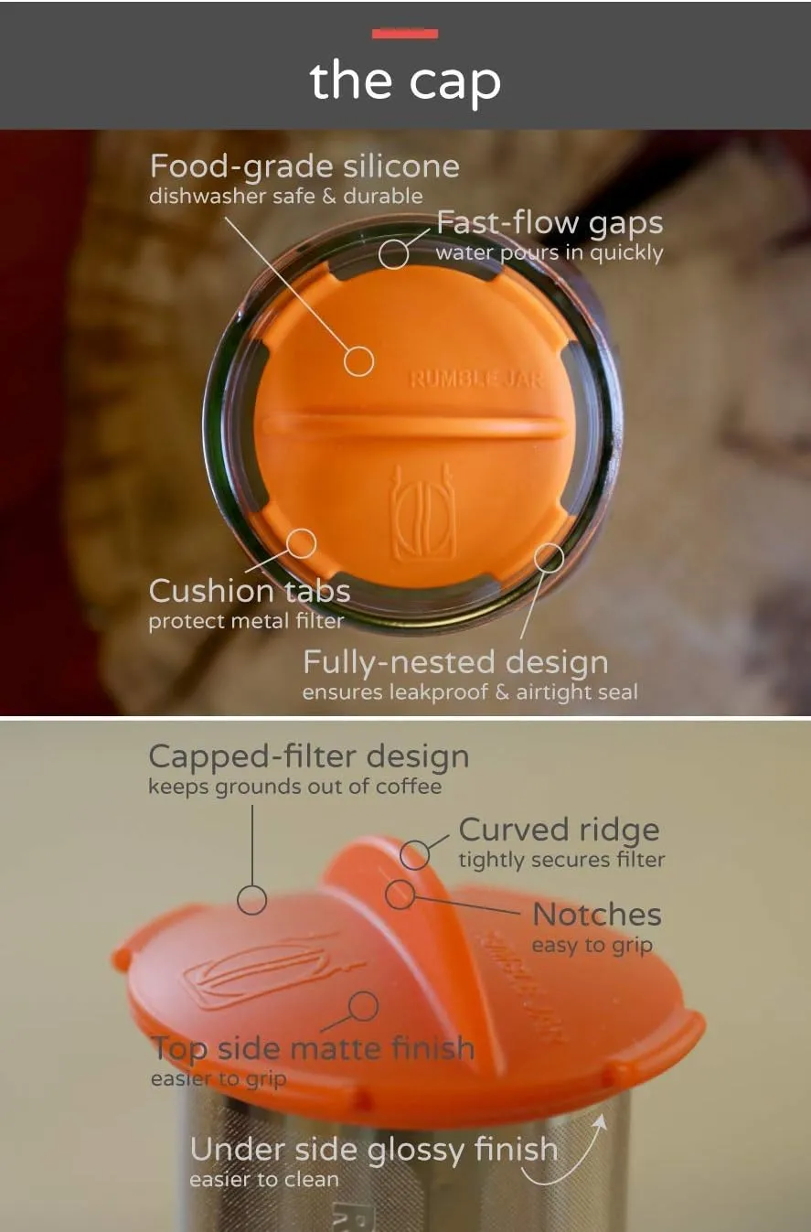Next-Gen Cold Brew Coffee Maker for Mason Jars - 200 Micron Filter Is Ideal for Coarse Grounds & Stronger Coffee - Standalone Filter (no Mason Jar included)