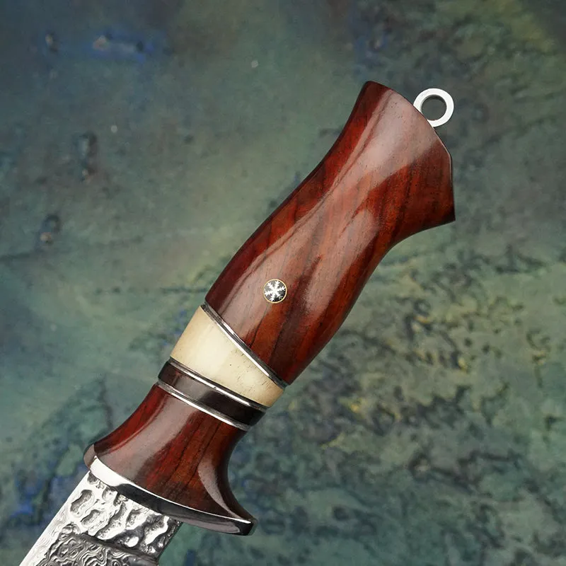 Northern-Style Damascus Steel Outdoor Knife