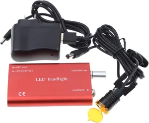 NSKI 3W LED Headlight Lamp Insert Type/Clip-on Type with Filter for Binocular Loupe Red (Insert Type)