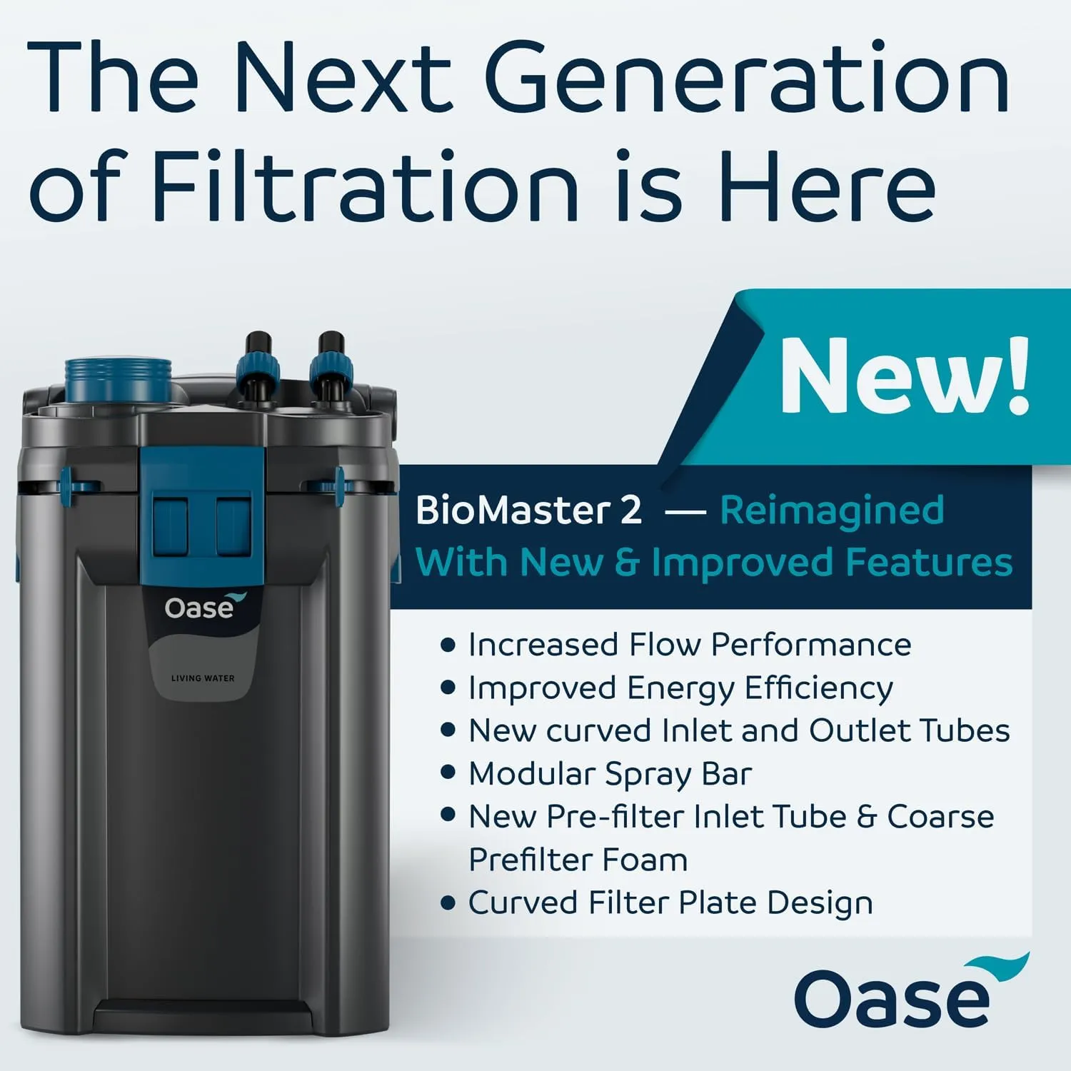 OASE BioMaster 2 350 Canister Filter for Aquariums – External Aquarium Filter with EasyClean Pre-Filter – Quiet Performance – Freshwater & Saltwater, Up to 90 Gallons