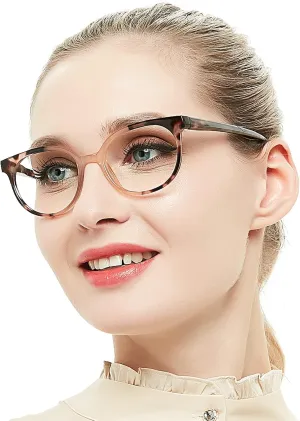 OCCI CHIARI Bifocal Reading Glasses with Clear Top,Blue Light Blocking Readers Women 1.0 1.5 2.0 2.5 3.0 3.5(200  Brown)