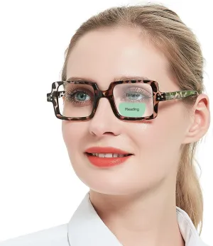 OCCI CHIARI Bifocal Reading Glasses with Clear Top,Blue Light Blocking Transition Readers Women 1.0 1.5 2.0 2.5 3.0 3.5(100  Demi)