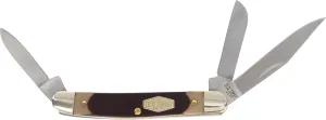 Old Timer 108OT Junior 4.7in S.S. Traditional Folding Knife with 2in Clip Point Blade and Sawcut Handle for Outdoor, Hunting, Camping and EDC