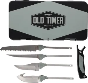 Old Timer Switch-It Hunting Kit with 4 Interchangeable Blades, Traveling Case and Knife Sharpener for Hunting, Field Dressing, Skinning, Camping, and Outdoors