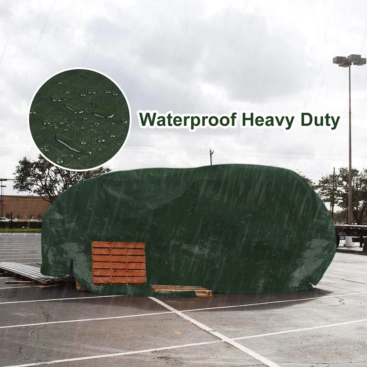 Onarway Poly Tarps Waterproof for Outdoor: Green Tarpaulin 6Mil Thicken 10x10 Ft 2Packs- Anti-UV Waterproof Tarp Cover with Grommets Multipurpose for Boat Pool Roof Camping