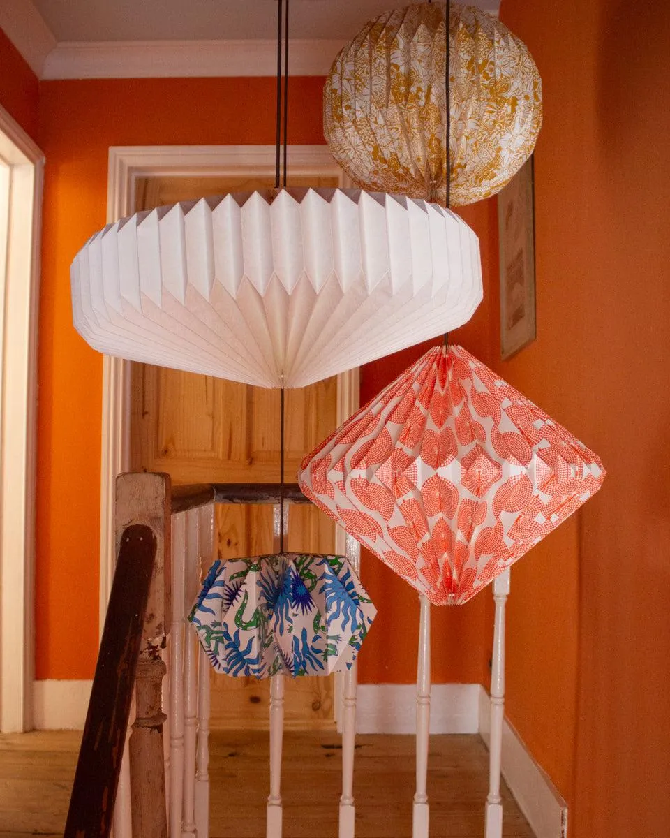 Origami Paper Lightshade Globe 'Yellow Spring Blooms'