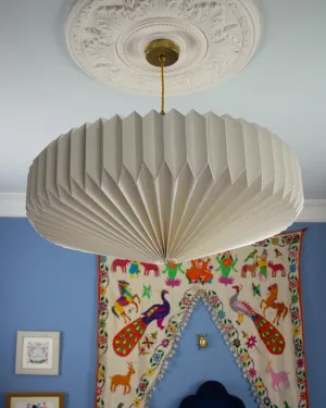 Origami Paper Lightshade Saucer 'White Spring Blooms'