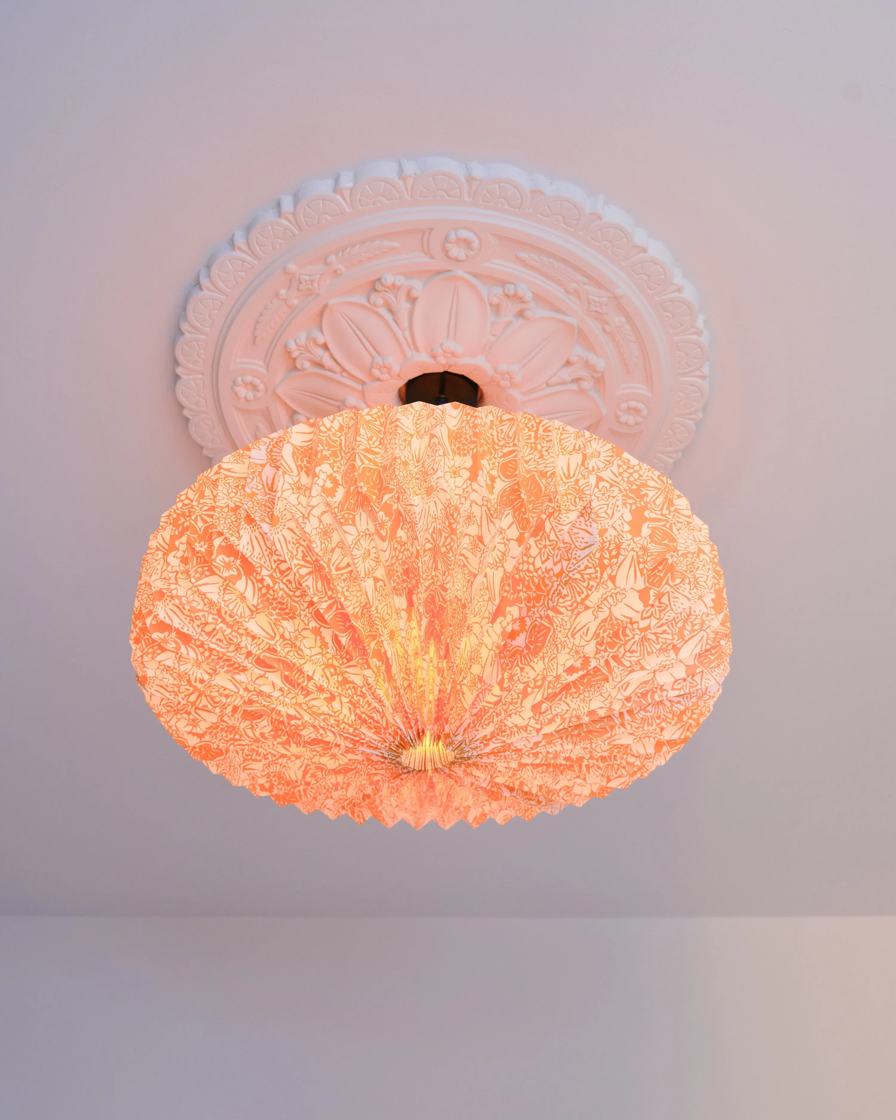 Origami Paper Lightshade Saucer 'Yellow Spring Blooms'