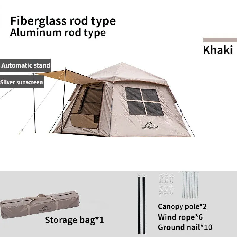 Outdoor Automatic Tent 150D Oxford Fabric Portable 3-4 Person Quick Build Camping Tent With Door Canopy Fabric