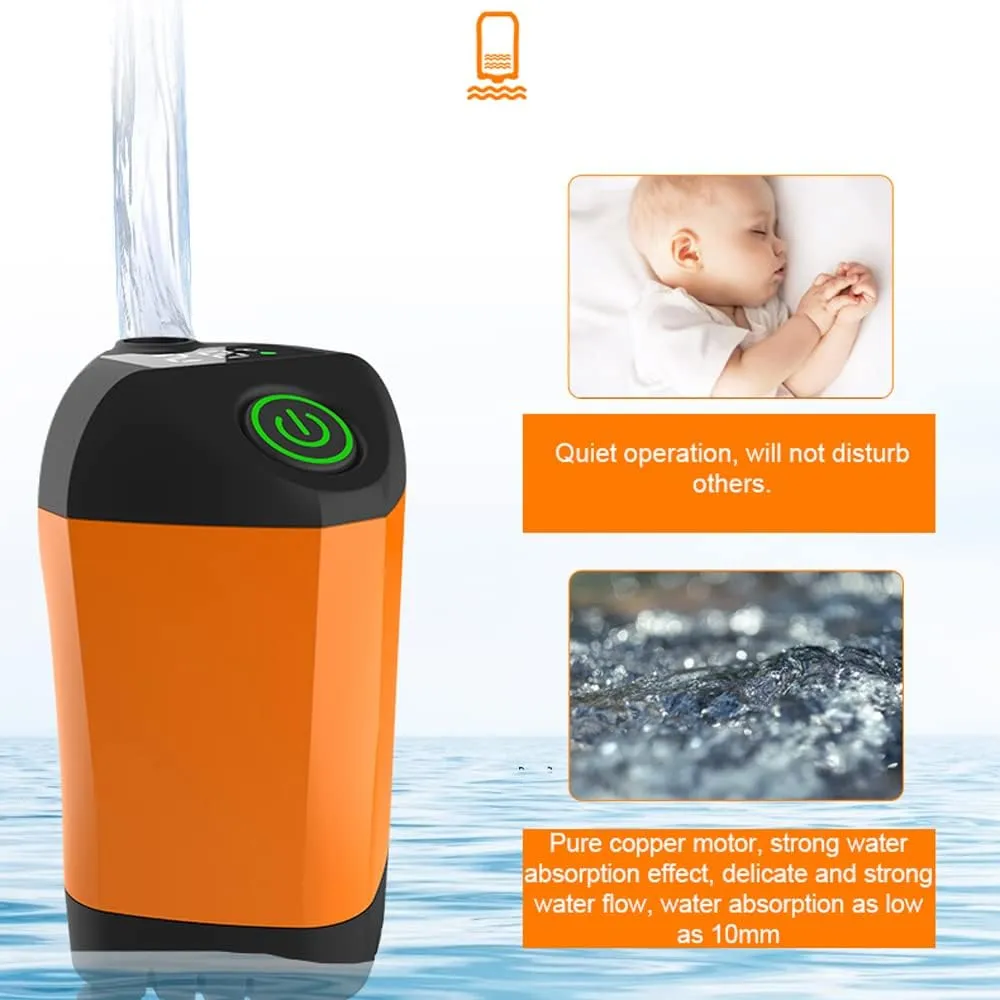 Outdoor Camping Shower Portable Electric Shower Pump IPX7 Proof with Digital Display for Camping Hiking Backpacking Travel Beach Pet ing, Orange