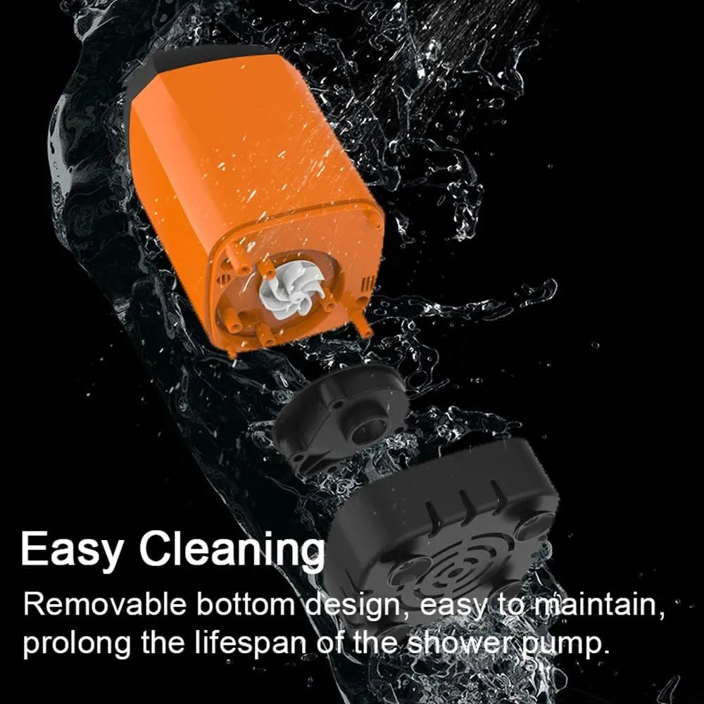 Outdoor Camping Shower Portable Electric Shower Pump IPX7 Proof with Digital Display for Camping Hiking Backpacking Travel Beach Pet ing, Orange