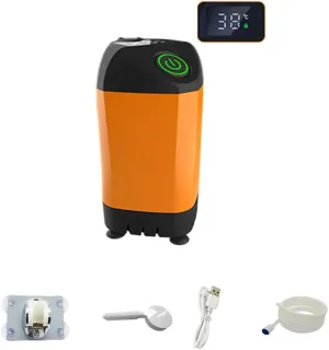 Outdoor Camping Shower Portable Electric Shower Pump IPX7 Proof with Digital Display for Camping Hiking Backpacking Travel Beach Pet ing, Orange