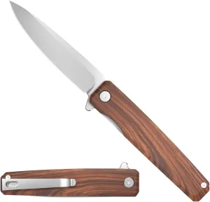 OUTDOOR EDGE - PELEUS - 3.3" Corrosion Protected Steel, Modified Clip-Point Blade with Reinforced tip for Piercing & Cutting, Rosewood Handle with Slim Liner Lock, Lightweight, Modern & Cool Everyday Carry Knife for Men & Women