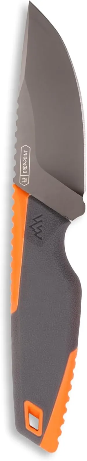 OUTDOOR EDGE VANTEX | Premium 3.5" Drop-Point Hunting Knife | High Carbon Steel, Ergonomic Handle & Titanium Coated Blade | Great for Field Dressing Processing Elk and Deer