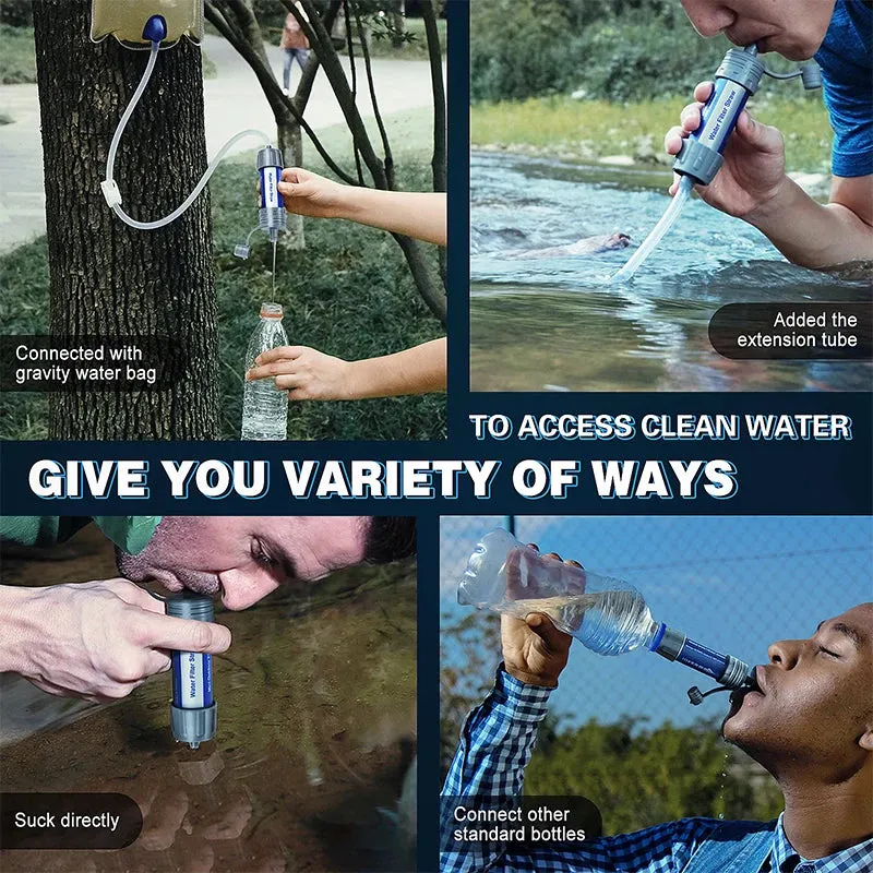 Outdoor Purification Water Filter Straw - Essential Camping Equipment Water Purifier for Survival and Emergency Supplies