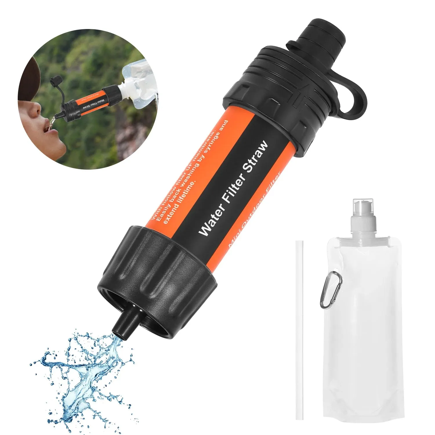 Outdoor Survival Water Purifier - Mini Filter Straw for Emergency Life
