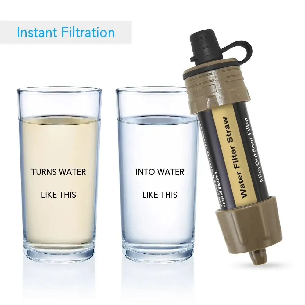 Outdoor Water Filter Straw for Emergency Preparedness Camping Traveling