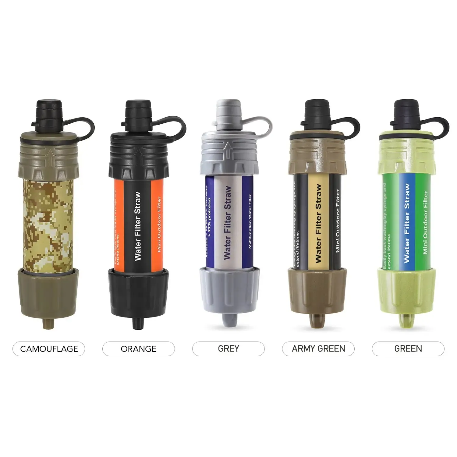 Outdoor Water Filter Straw for Emergency Preparedness Camping Traveling