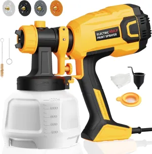 Paint Sprayer, 700W HVLP High Power Electric Spray Paint Gun with 40 Fl Oz Container, Adjustable Spray Width, 4 Nozzles & 3 Patterns, Easy to Clean, for Furniture, House, Fence, Walls, Etc.