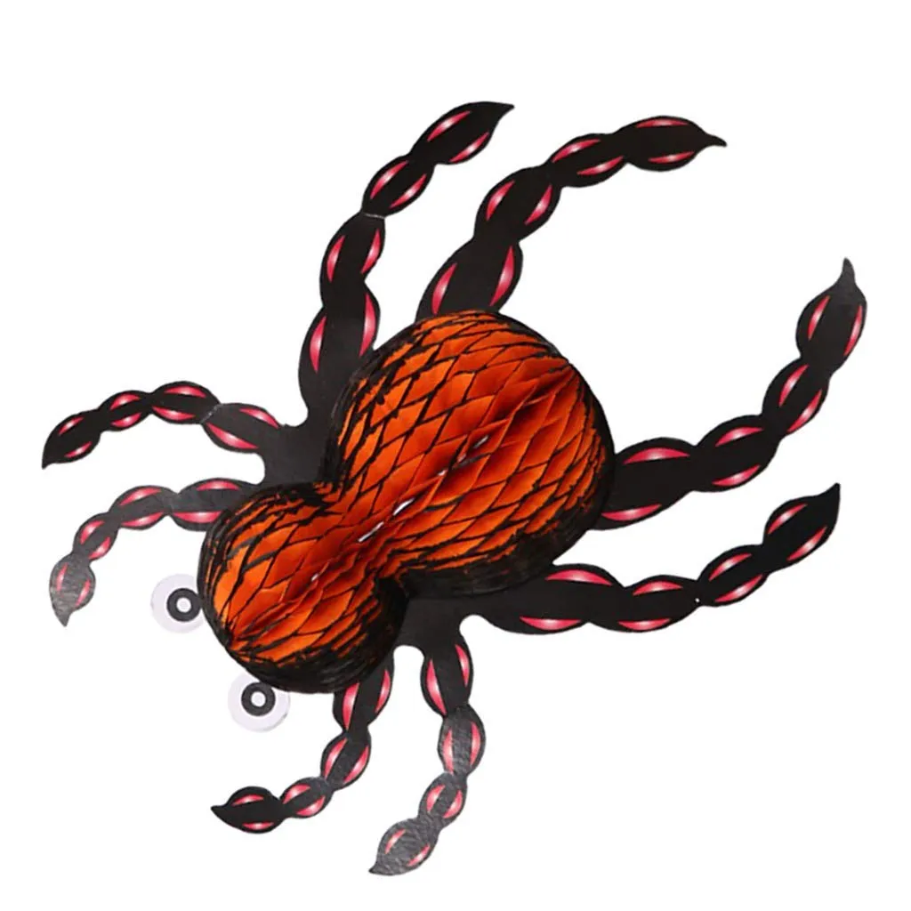 Partysanthe Black and Orange Fake Spiders for Halloween Party Decorations 2 PCs 12inch