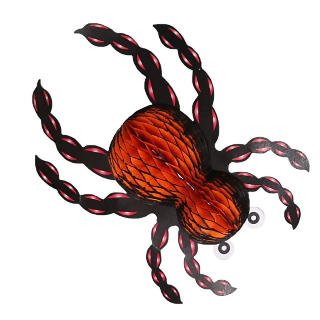Partysanthe Black and Orange Fake Spiders for Halloween Party Decorations 2 PCs 12inch