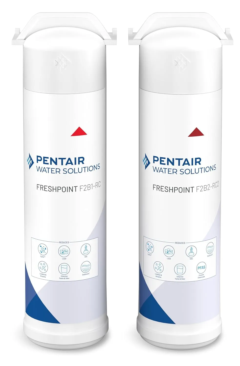 Pentair FreshPoint F2B1/F2B2 Replacement Filter Cartridges, Carbon Water Filter, PFAS Water Filter, NSF Certified to Reduce PFOA/PFOS, 675 Gallon Capacity (Set of 2)