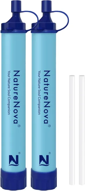 Personal Water Filter Straw Outdoor Portable Filtration Emergency Survival Gear Water Solutions Tactical Gear for Hiking Camping Accessories Travel Hunting Fishing Outing Backpacking