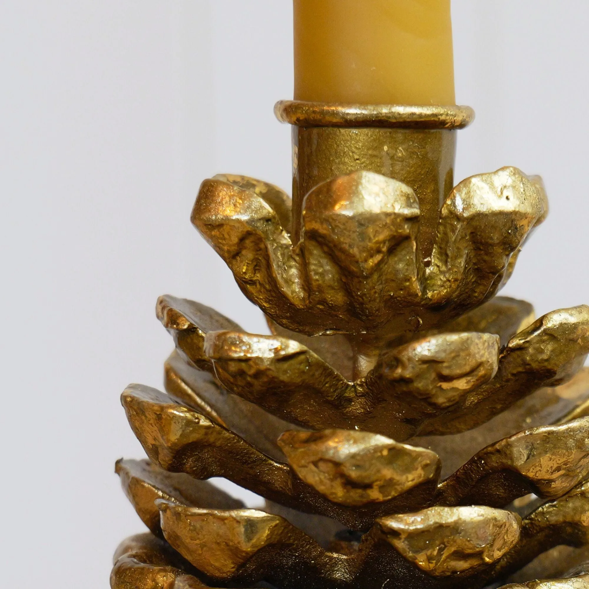 Pinecone Candle Holder | Gold