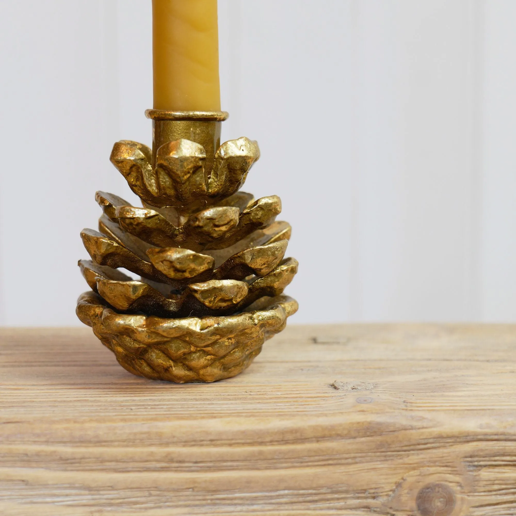 Pinecone Candle Holder | Gold