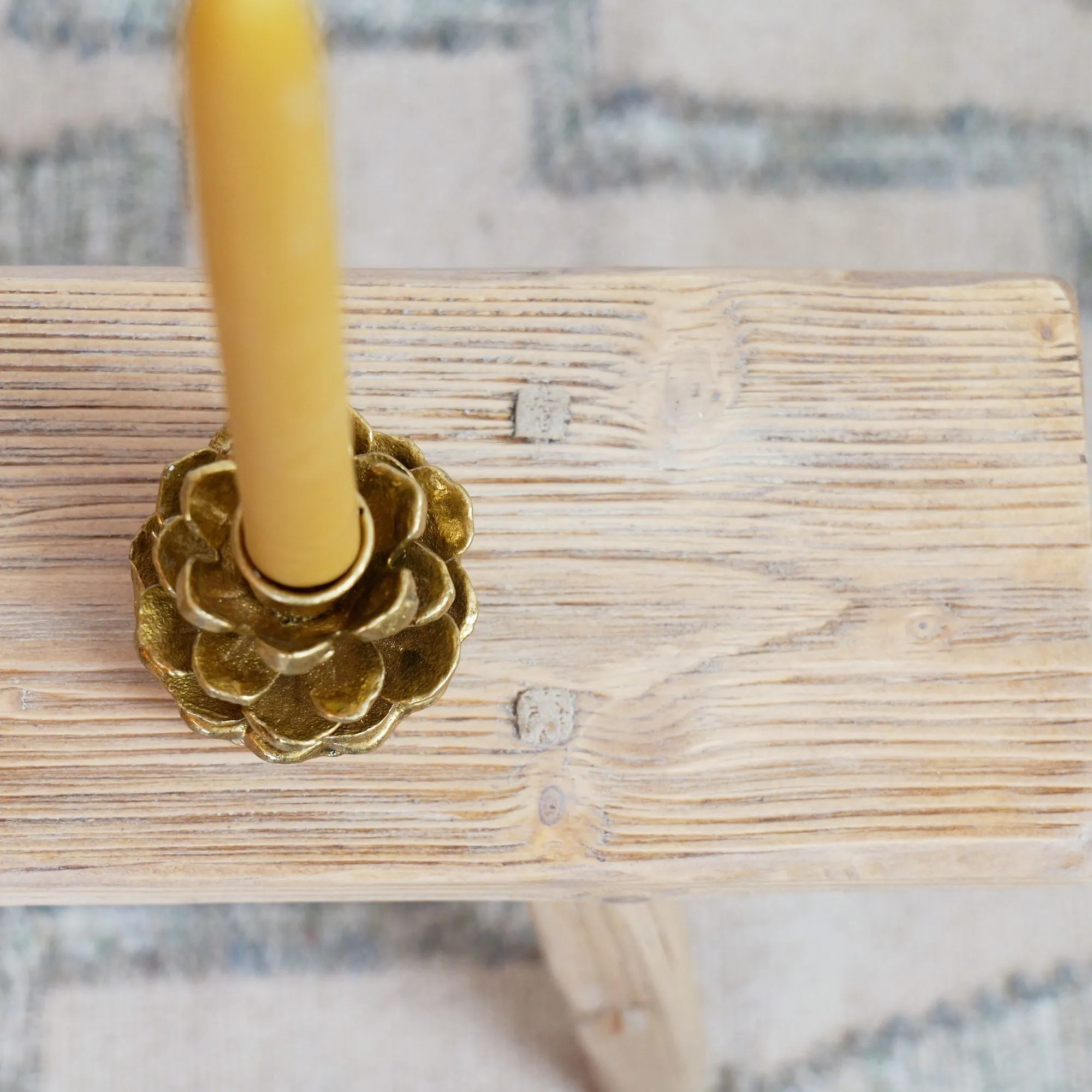 Pinecone Candle Holder | Gold