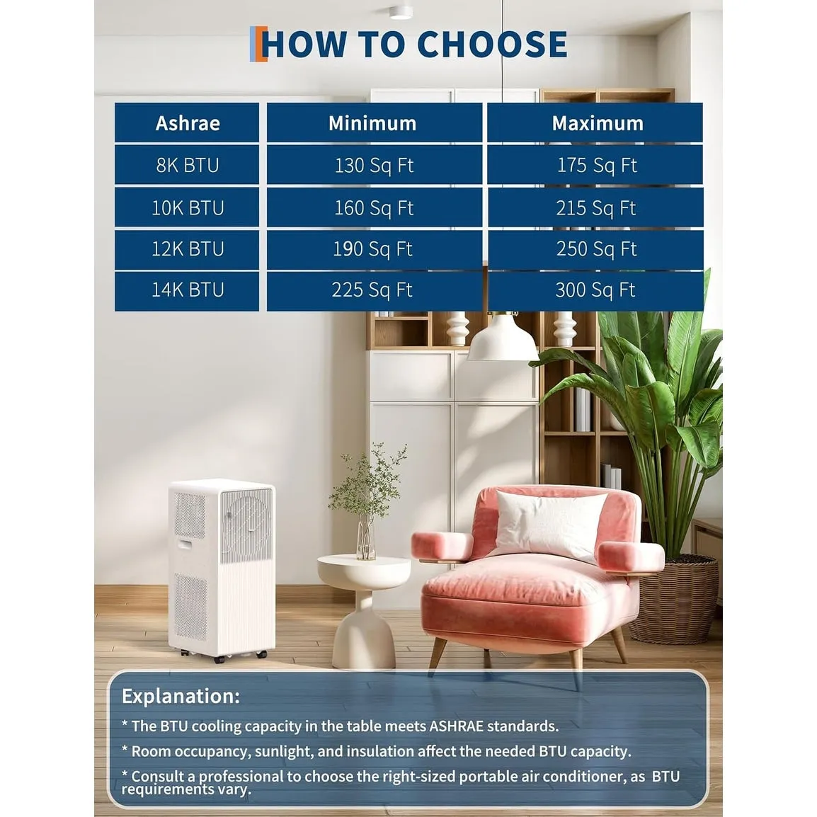 Portable Air Conditioner for Indoor Rooms, 3-In-1 AC Unit for Bedroom