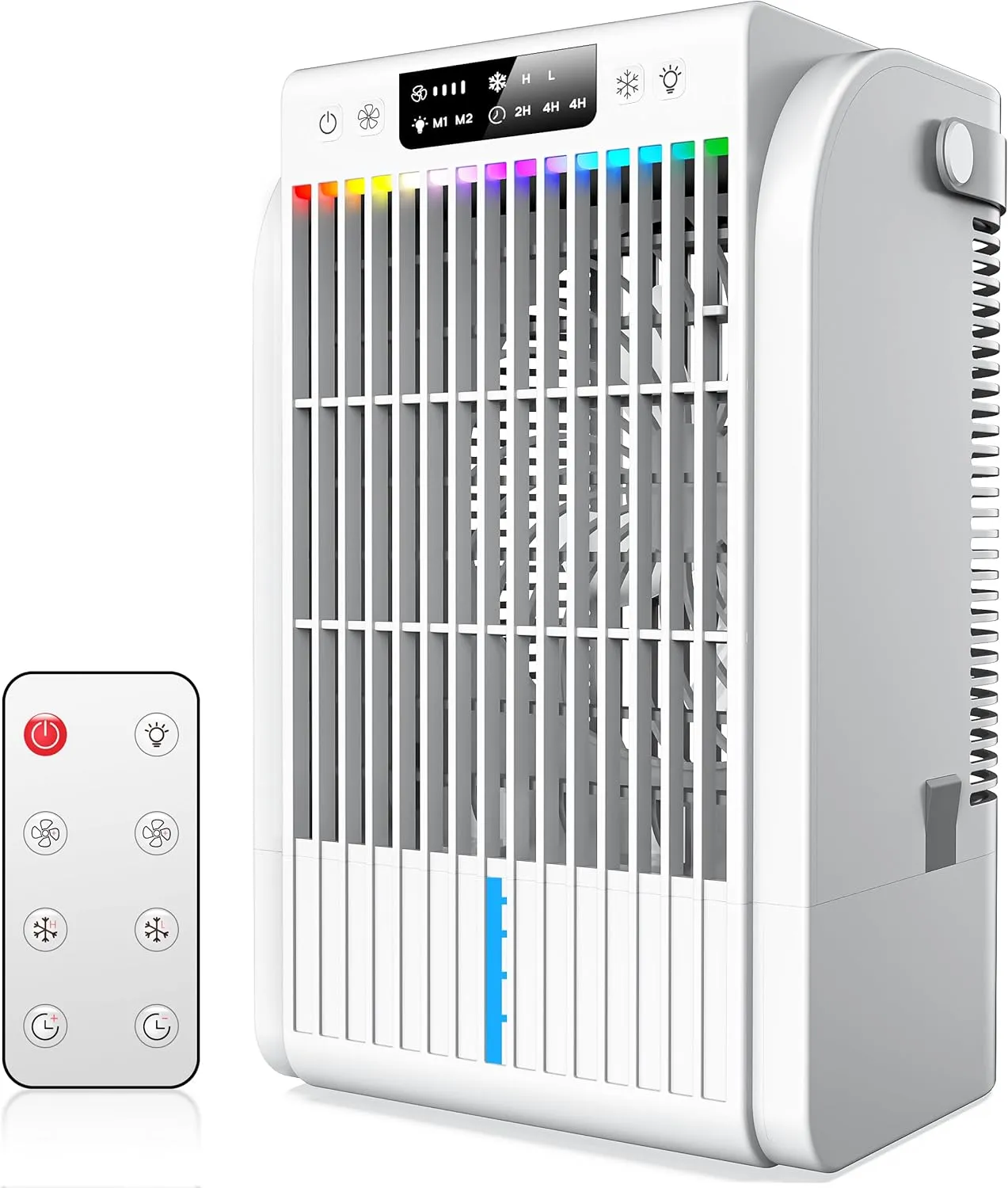 Portable Air Conditioners Fan,JYew AI Evaporative Mini Room Air Conditioners,Portable AC Unit Air Cooler with 4 in 1 Humidifier Fan Conditioner with 1500ML, 3 Speed AC Portable for Room (White)
