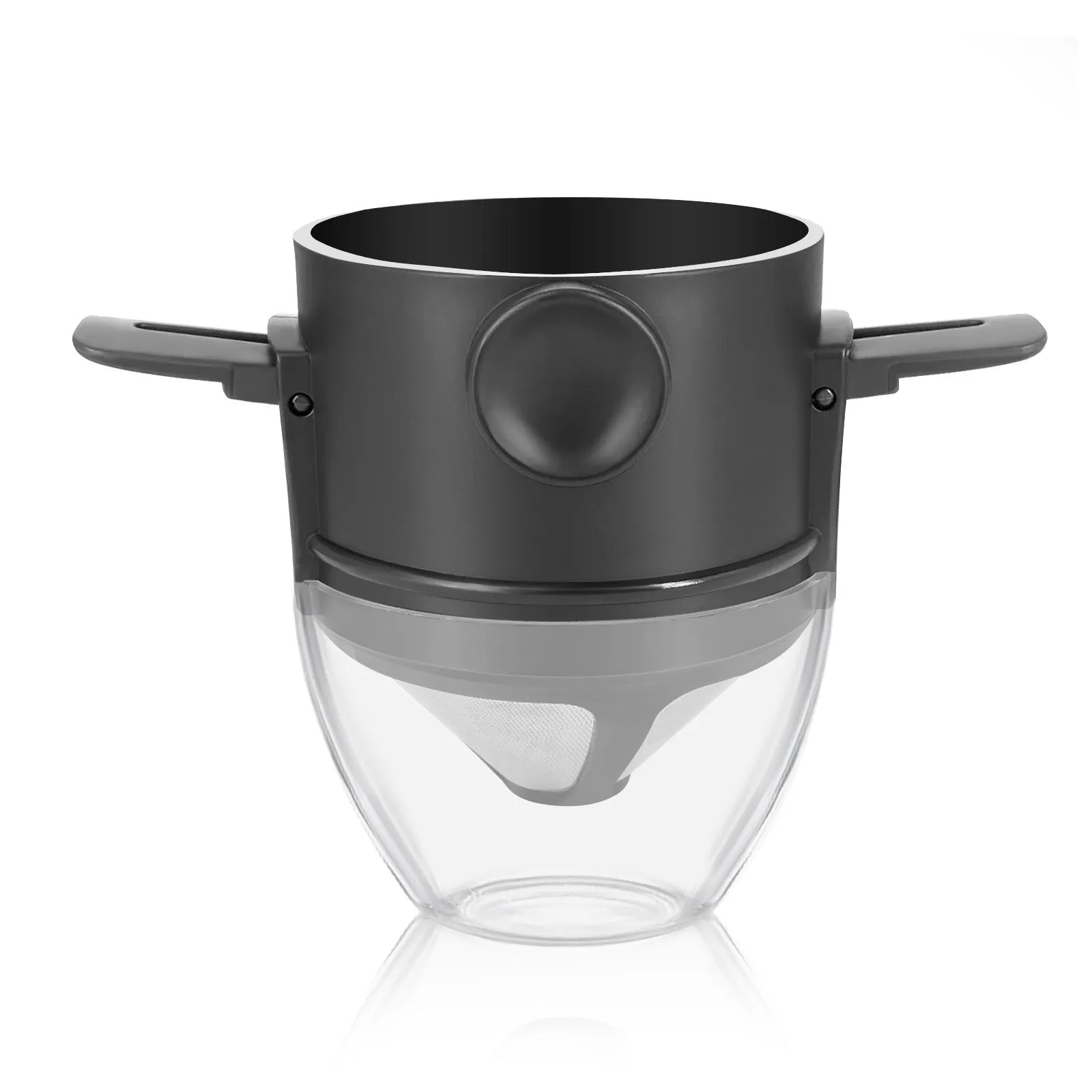 Portable Foldable Coffee Filter Stainless Steel 1 Pc Easy Clean Reusable Coffee Funnel Paperless Pour Over Holder Coffee Dripper