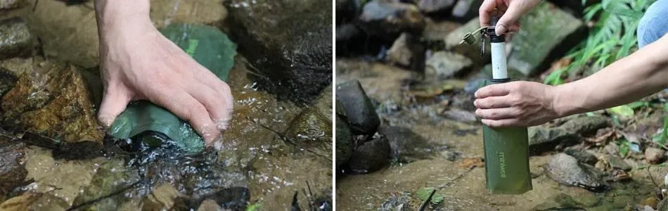 Portable Water Filter Bottle - Camping Purification System