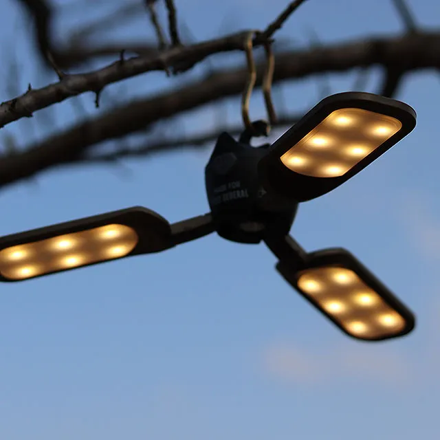 Post General Tri-Panel Solar Charged LED Light - Olive