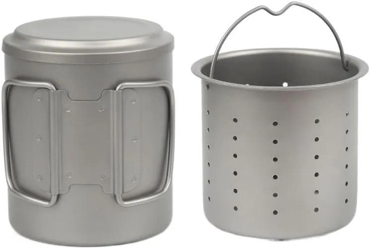 POVCZWXSS 1PC Outdoor Portable Pure Titanium Tea Set 375ml