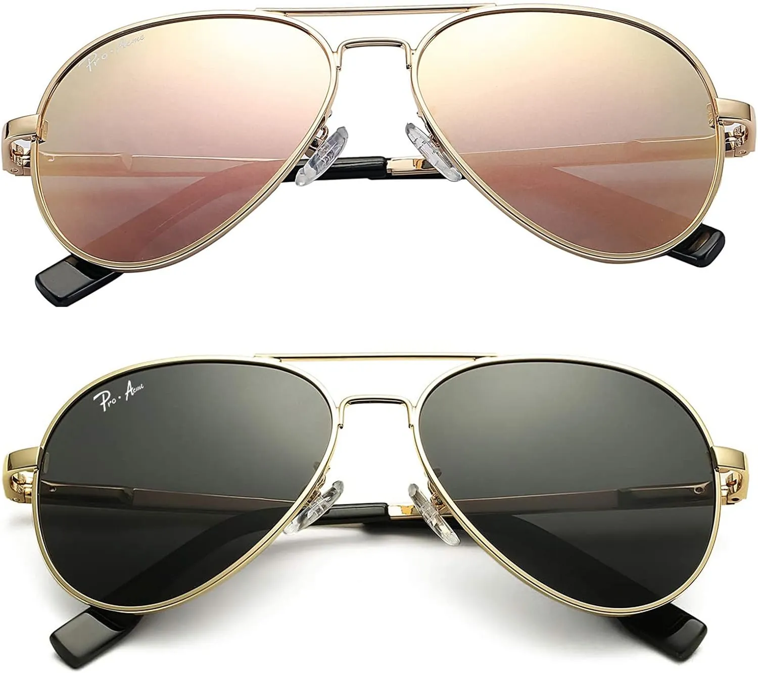 Pro Acme Kids Aviator Sunglasses for Boys Girls, Polarized Small Face for Youth Juniors Age 3-18, with Two Sizes 50MM 52MM