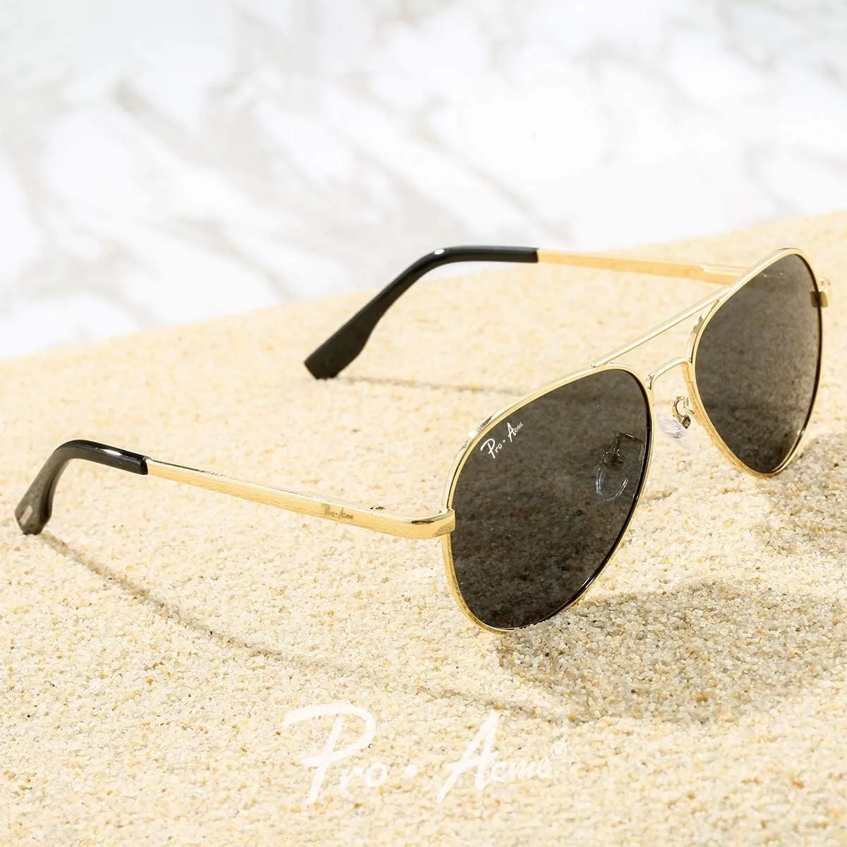 Pro Acme Kids Aviator Sunglasses for Boys Girls, Polarized Small Face for Youth Juniors Age 3-18, with Two Sizes 50MM 52MM