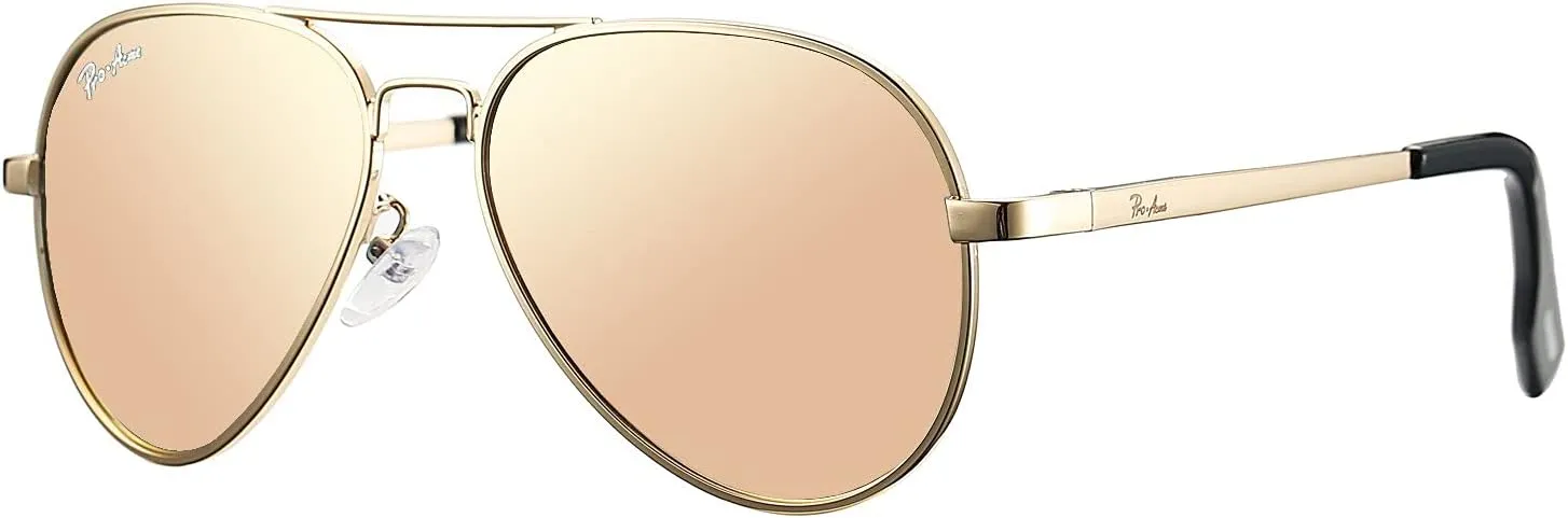 Pro Acme Kids Aviator Sunglasses for Boys Girls, Polarized Small Face for Youth Juniors Age 3-18, with Two Sizes 50MM 52MM