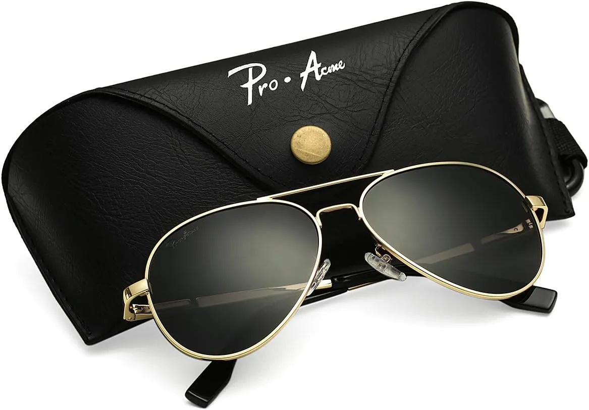 Pro Acme Polarized Aviator Sunglasses for Women Men, Petite Aviator Frame for Small Face Women Junior, 52MM