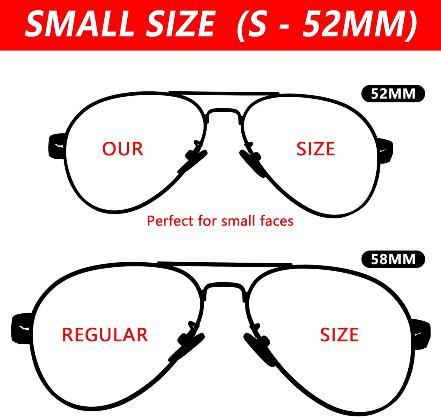 Pro Acme Polarized Aviator Sunglasses for Women Men, Petite Aviator Frame for Small Face Women Junior, 52MM