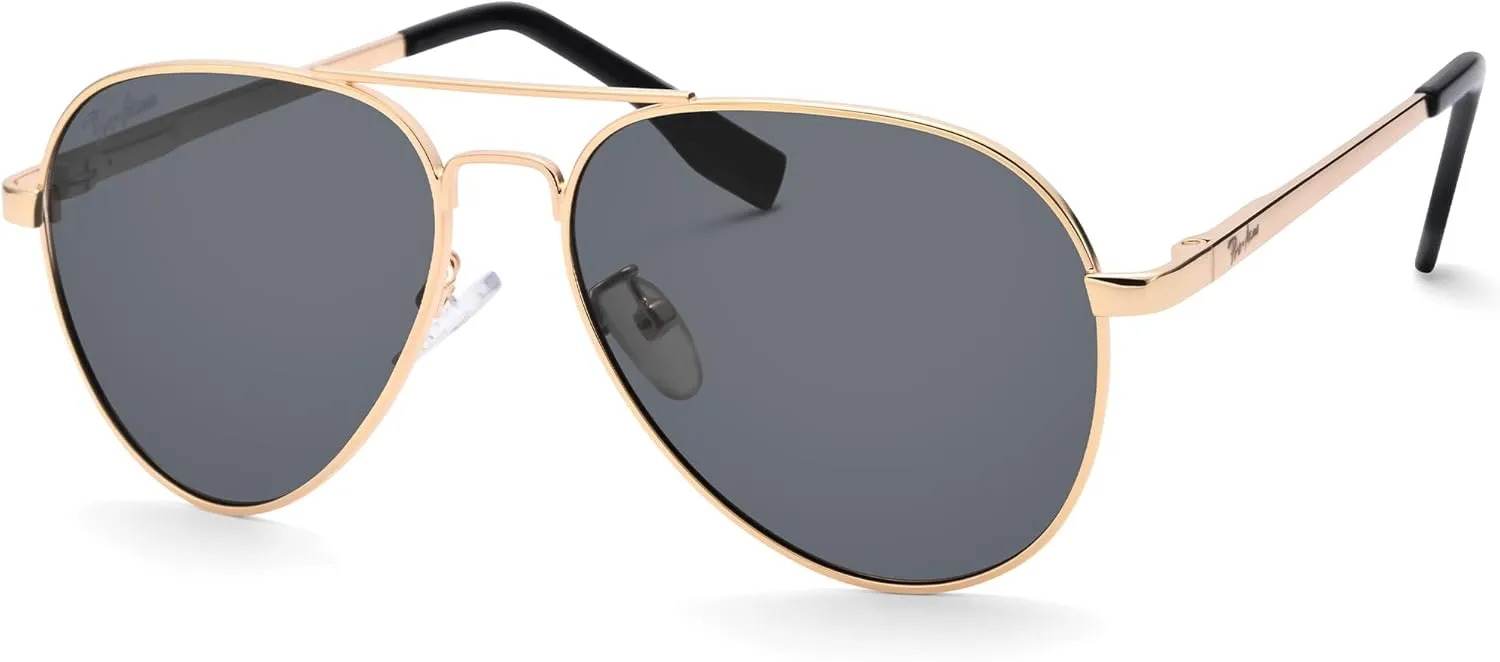 Pro Acme Polarized Aviator Sunglasses for Women Men, Petite Aviator Frame for Small Face Women Junior, 52MM