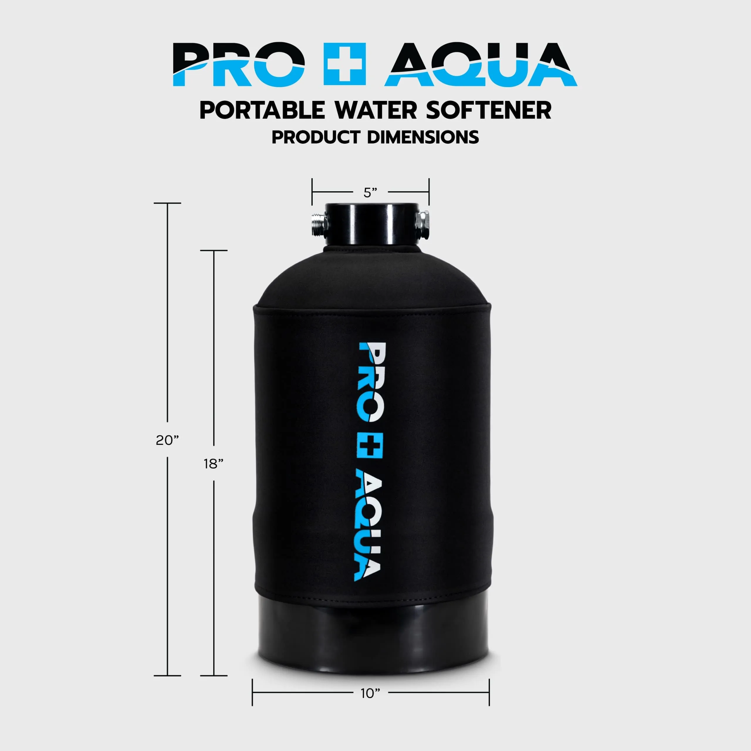 PRO AQUA Portable RV Water Softener 16,000 Grains and Filtration System Bundle, Filter and Soften Hard Water for RV Trailers Vans